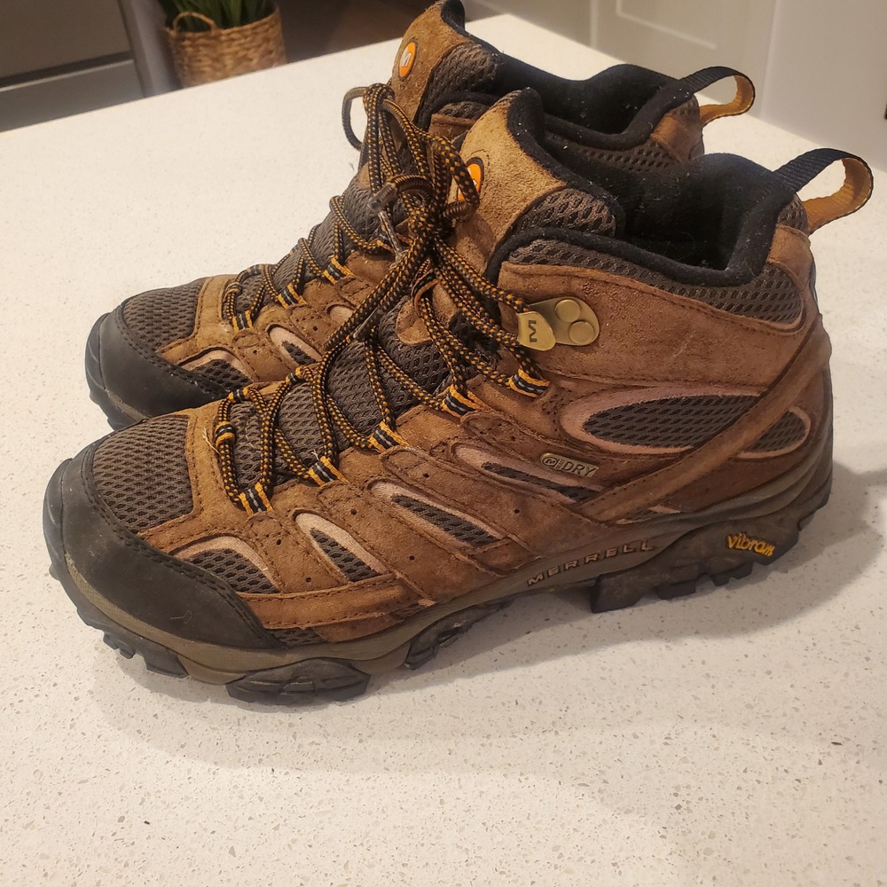 Merrell Moab 2 Mid Waterproof Hiking Boots Mens 9.5 Earth Brown J06051 Vibram